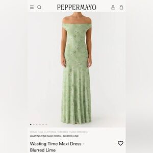 Peppermayo Wasting Time Maxi Dress - Blurred Lime